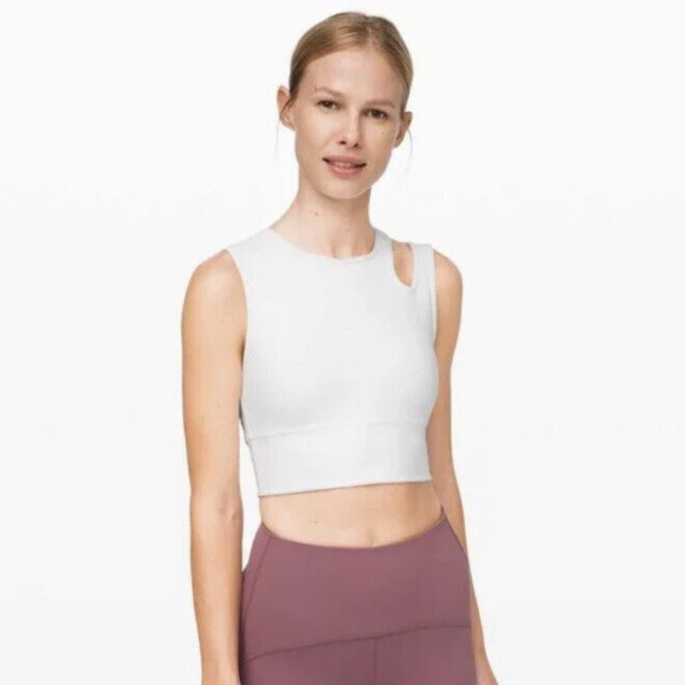 LULULEMON Mastered Motion Crop Tank White Size 2